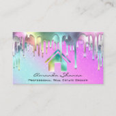 プロフェッショナル実在不動産ブローカーピンク・ホログラフィー 名刺 (正面)