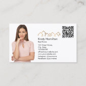 プロフェッショナル実在不動産不動産仲介業者追加フォトQRコード 名刺 (裏面)