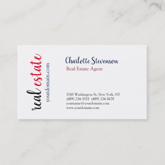 プロフェッショナル実在不動産代理店手書き 名刺 (正面)