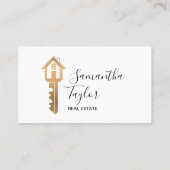 プロフェッショナル実在不動産仲介業者エステート追加フォト鍵バス 名刺 (裏面)