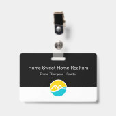 プロフェッショナル実在不動産仲介業者不動産スタッフネームバッジ バッジ (正面 （クリップ付）)