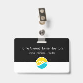 プロフェッショナル実在不動産仲介業者不動産スタッフネームバッジ バッジ (裏面 （クリップ付）)