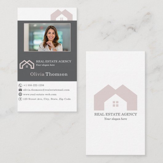 プロフェッショナル実在不動産業者の写真 名刺 (正面/裏面)