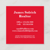 プロフェッショナル実在不動産業者不動産仲介業者ブローカーはっきりした スクエア名刺 (裏面)