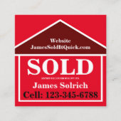 プロフェッショナル実在不動産業者不動産仲介業者ブローカーはっきりした スクエア名刺 (正面)