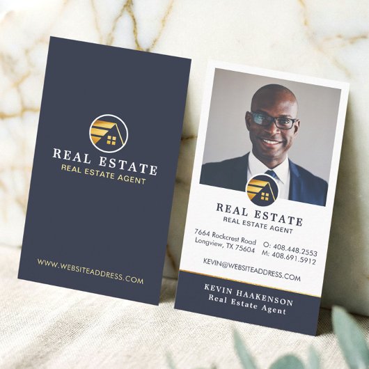 プロフェッショナル実在不動産 |写真レイアウト（縦） 名刺