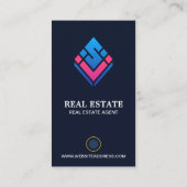 プロフェッショナル実在不動産 |写真レイアウト(縦) 名刺 (裏面)