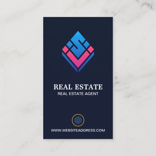 プロフェッショナル実在不動産 |写真レイアウト(縦) 名刺 (裏面)