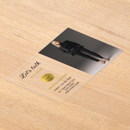 プロフェッショナル実在写真マーケティングユニーク アクリル招待状 (レイダウン)