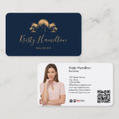 プロフェッショナル実在沿岸不動産仲介業者QRコード 名刺 (正面/裏面)