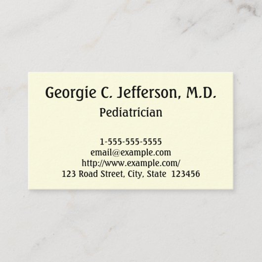 プロフェッショナル小児科医の名刺 名刺 (正面)
