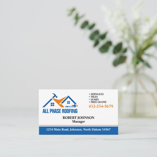 プロフェッショナル屋根サービス 名刺 (スタンド正面)
