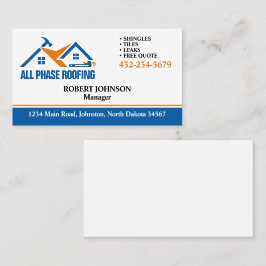 プロフェッショナル屋根サービス 名刺 (正面/裏面)