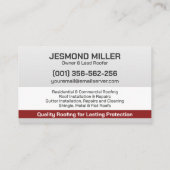 プロフェッショナル屋根サービス – 屋根屋 名刺 (裏面)