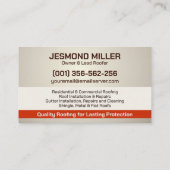 プロフェッショナル屋根サービス – 屋根屋 名刺 (裏面)