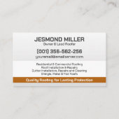 プロフェッショナル屋根サービス – 屋根屋 名刺 (裏面)