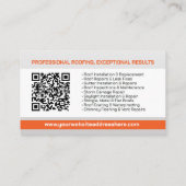 プロフェッショナル屋根サービス – 屋根屋 名刺 (裏面)