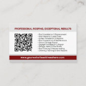プロフェッショナル屋根サービス – 屋根屋 名刺 (裏面)