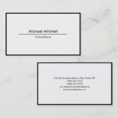 プロフェッショナル平エレガント白黒縁ど 名刺 (正面/裏面)