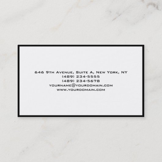 プロフェッショナル平エレガント白黒縁ど 名刺