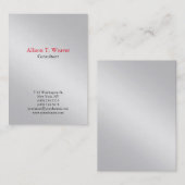 プロフェッショナル平シンプル金属銀ユニーク 名刺 (正面/裏面)