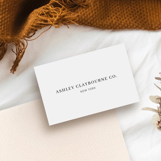 プロフェッショナル平モダン白エレガントミニマル主義者 名刺