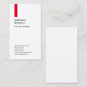 プロフェッショナル平紅白モダン上絹 名刺 (正面/裏面)