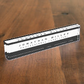 プロフェッショナル幹部 |白黒バナー デスクネームプレート (側面)