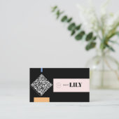 プロフェッショナル幾何学的トリカラーQRコード 名刺 (スタンド正面)