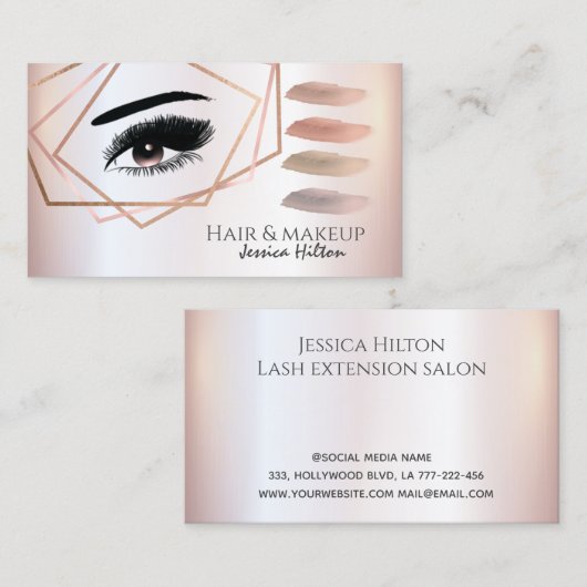 プロフェッショナル幾何学的メイクアップアイブラシストローク 名刺 (正面/裏面)