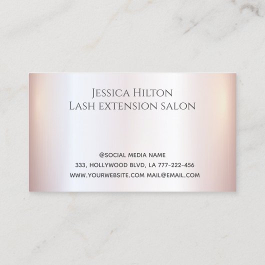 プロフェッショナル幾何学的メイクアップアイブラシストローク 名刺 (裏面)