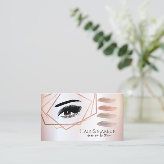 プロフェッショナル幾何学的メイクアップアイブラシストローク 名刺 (スタンド正面)