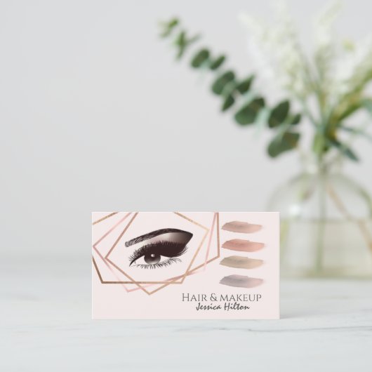 プロフェッショナル幾何学的メイクアップアイブラシストローク 名刺 (スタンド正面)