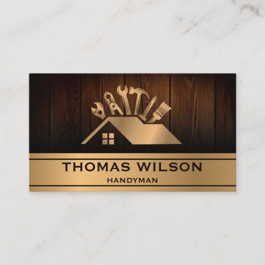 プロフェッショナル建築ハンディマンカーペンターウッド 名刺 (正面)