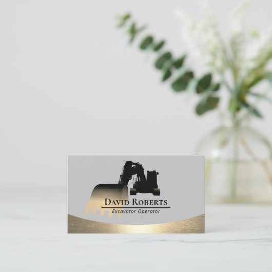 プロフェッショナル建築掘削機プラントオペレータ 名刺 (スタンド正面)