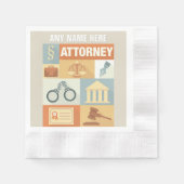 プロフェッショナル弁護士アイコニック設計 縁ありカクテルナプキン (正面)