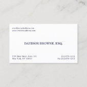 プロフェッショナル弁護士ダークブルー名刺 名刺 (裏面)