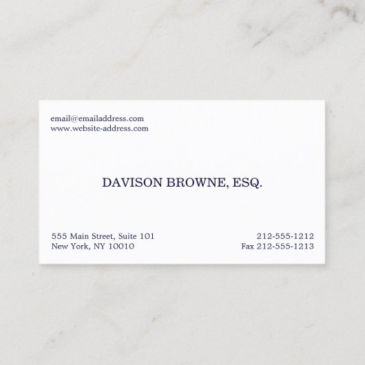 プロフェッショナル弁護士ダークブルー名刺 名刺 (裏面)