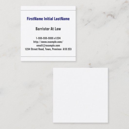 プロフェッショナル弁護士ビジネスカード スクエア名刺 (正面/裏面)