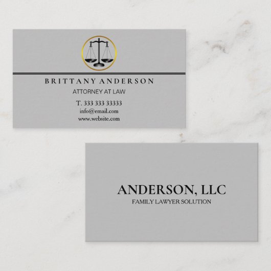 プロフェッショナル弁護士ブラックスケールビジネス 名刺 (正面/裏面)