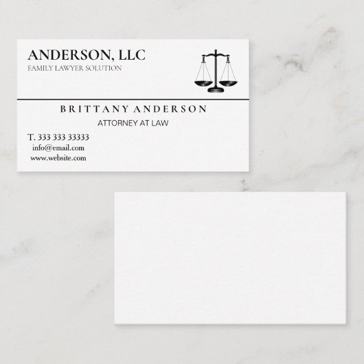 プロフェッショナル弁護士ブラックスケール 名刺 (正面/裏面)