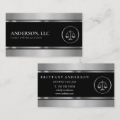 プロフェッショナル弁護士ブラック&シルバースケール 名刺 (正面/裏面)