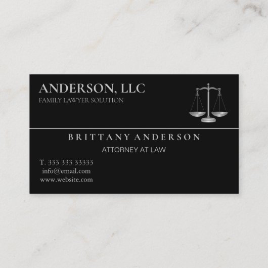 プロフェッショナル弁護士ブラック 名刺 (正面)