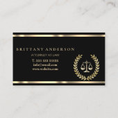 プロフェッショナル弁護士ブラック&金ゴールドスケール 名刺 (裏面)