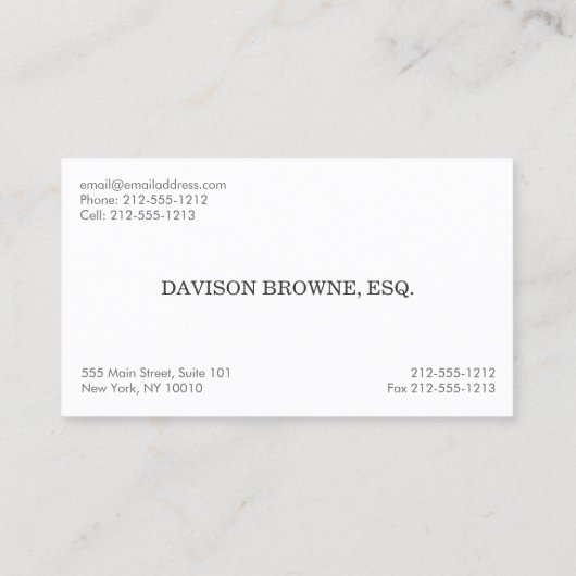 プロフェッショナル弁護士リネンルック名刺 名刺 (裏面)