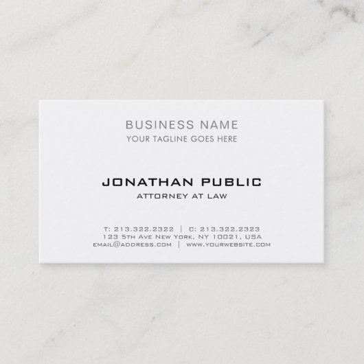プロフェッショナル弁護士弁護士モダンエレガントシンプル 名刺 (正面)