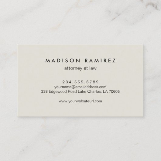 プロフェッショナル弁護士弁護士モダンモノグラムロゴ 名刺 (裏面)