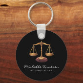 プロフェッショナル弁護士弁護士ラグジュアリーブラック金ゴールド キーホルダー (裏面)