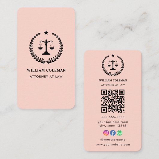 プロフェッショナル弁護士弁護士法規模範Qrコード 名刺 (正面/裏面)