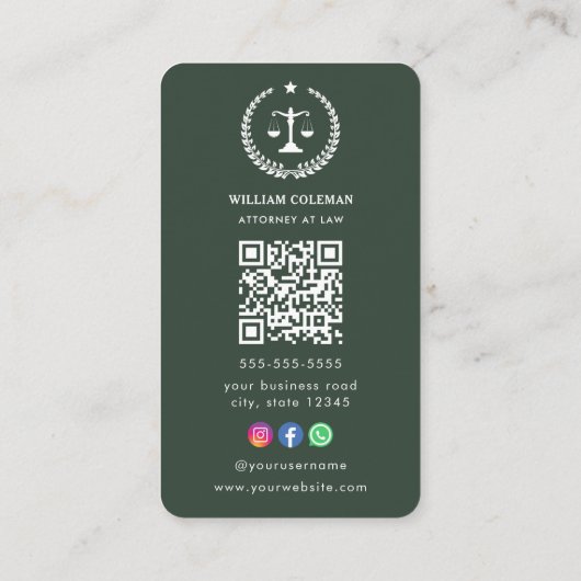 プロフェッショナル弁護士弁護士法規模範Qrコード 名刺 (裏面)